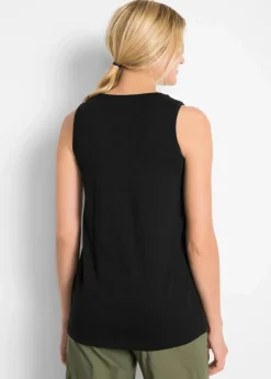 Baumwoll Longtop mit Spitze Damen Shirts & Tops