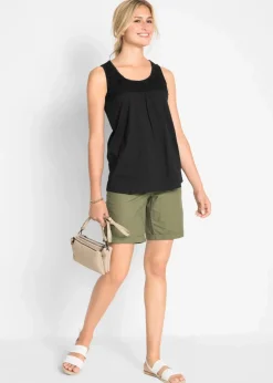 Baumwoll Longtop mit Spitze Damen Shirts & Tops