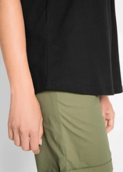 Baumwoll Longtop mit Spitze Damen Shirts & Tops