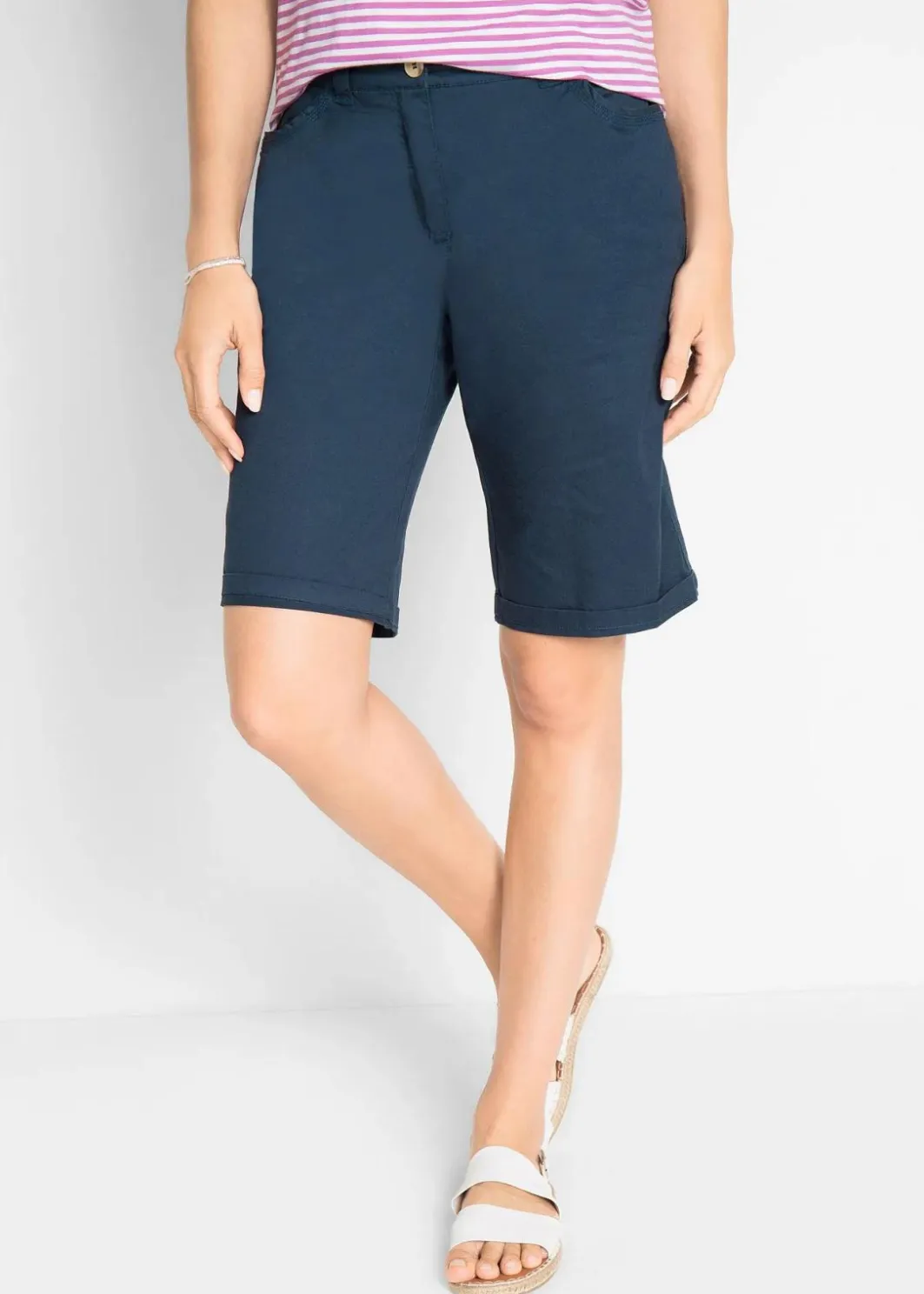 Sale Baumwoll Papertouch-Bermuda mit Bequembund Damen Bekleidung·Outdoorbekleidung|Bekleidung·Kleider
