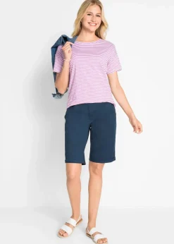 Sale Baumwoll Papertouch-Bermuda mit Bequembund Damen Bekleidung·Outdoorbekleidung|Bekleidung·Kleider