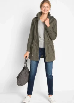 Damen bonprix Bekleidung·Hosen|Jacken & Mäntel|Baumwoll Parka mit Jerseyfutter