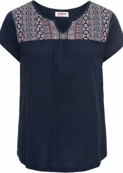 Sale Baumwoll Shirt in A-Form, bedruckt, Kurzarm Damen Shirts & Tops