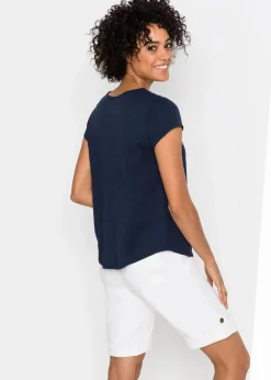 Sale Baumwoll Shirt in A-Form, bedruckt, Kurzarm Damen Shirts & Tops