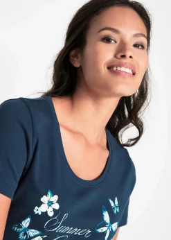 Outlet Baumwoll Shirt, Kurzarm Damen Nachhaltigere Materialien|Shirts & Tops