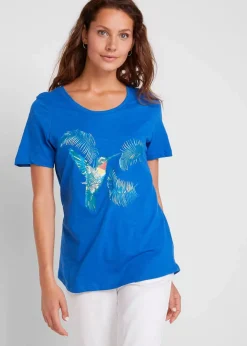 Outlet Baumwoll Shirt mit Druck Damen Shirts & Tops|Nachhaltigere Materialien