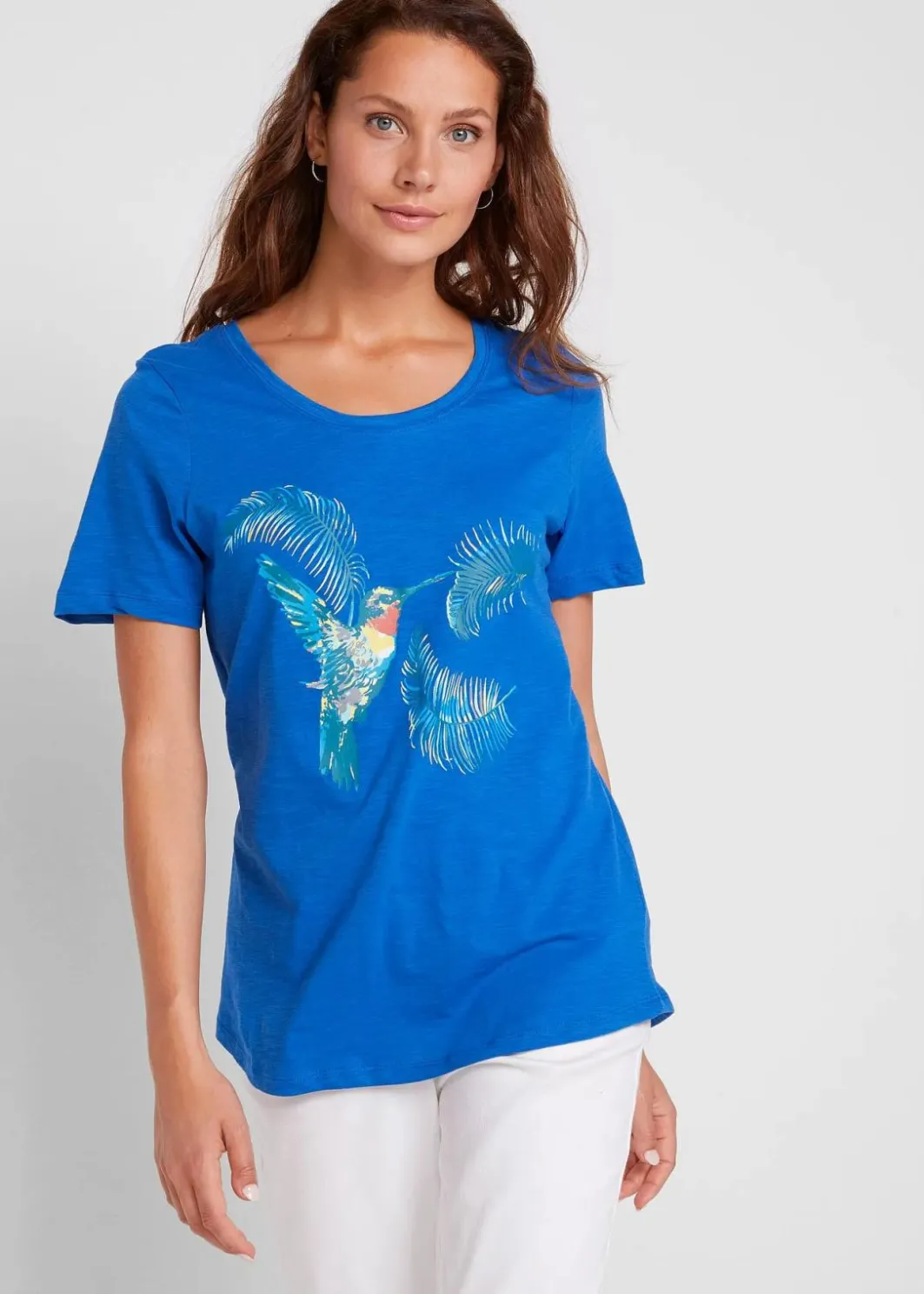 Outlet Baumwoll Shirt mit Druck Damen Shirts & Tops|Nachhaltigere Materialien