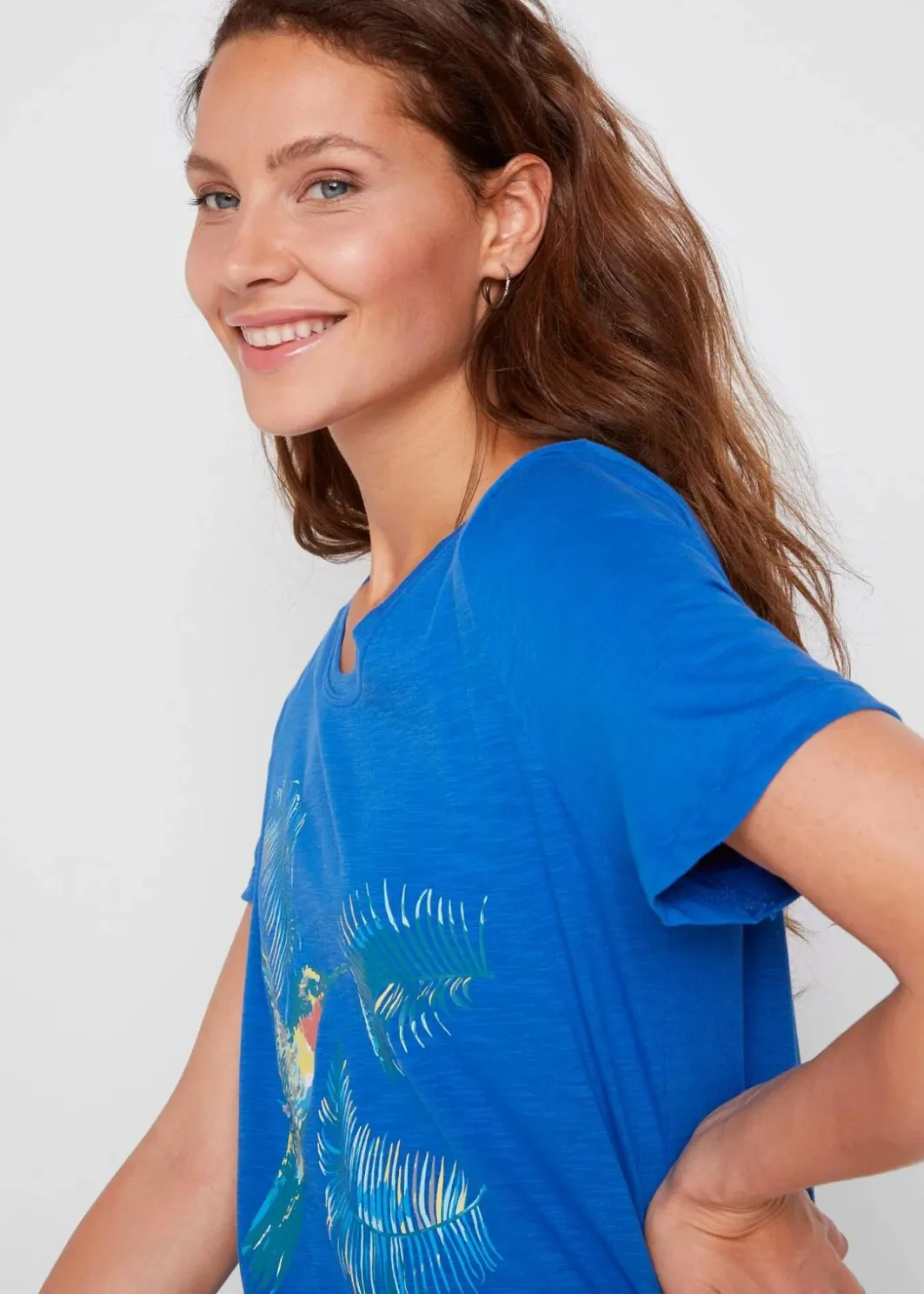 Outlet Baumwoll Shirt mit Druck Damen Shirts & Tops|Nachhaltigere Materialien