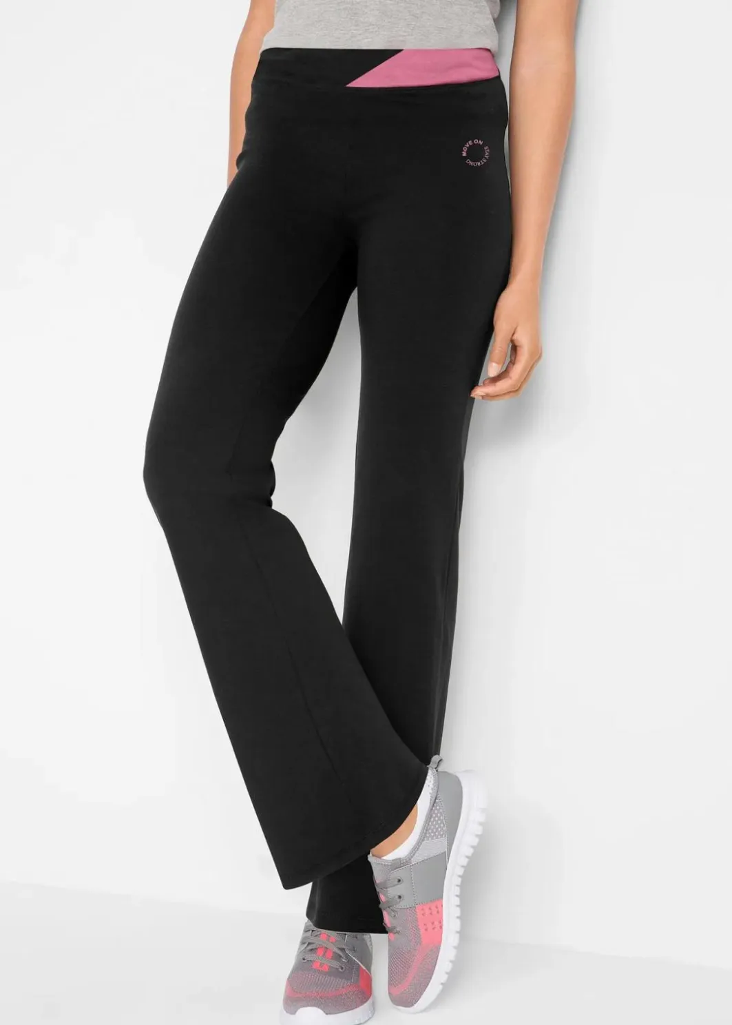 Damen bonprix Bekleidung·Sweat|Bekleidung·Kleider|Baumwoll Sporthose mit Stretch, Bootcut