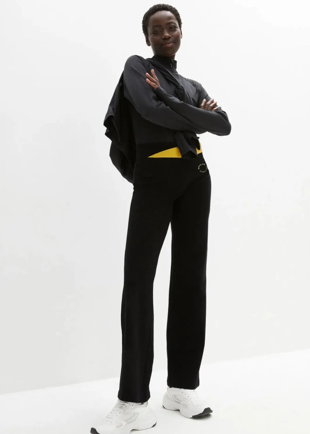 New Baumwoll Sporthose mit Stretch, Bootcut Damen Hosen|Sportbekleidung