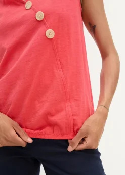 Damen bonprix Bekleidung·Jacken & Mäntel|Blusen & Tuniken|Baumwoll Top in Wickeloptik mit Gummibund