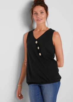 Hot Baumwoll Top in Wickeloptik mit Gummibund Damen Nachhaltigere Materialien|Shirts & Tops