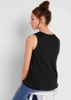 Hot Baumwoll Top in Wickeloptik mit Gummibund Damen Nachhaltigere Materialien|Shirts & Tops