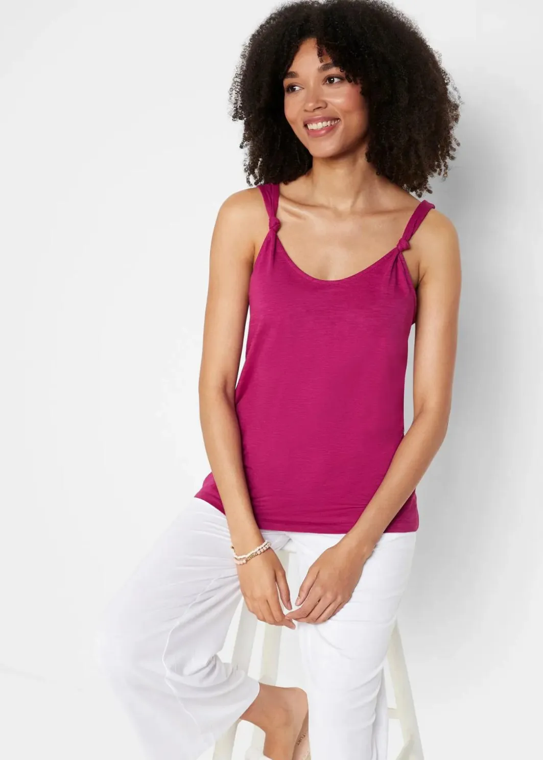 Damen bonprix Shirts & Tops|Baumwoll Top mit Knotendetails