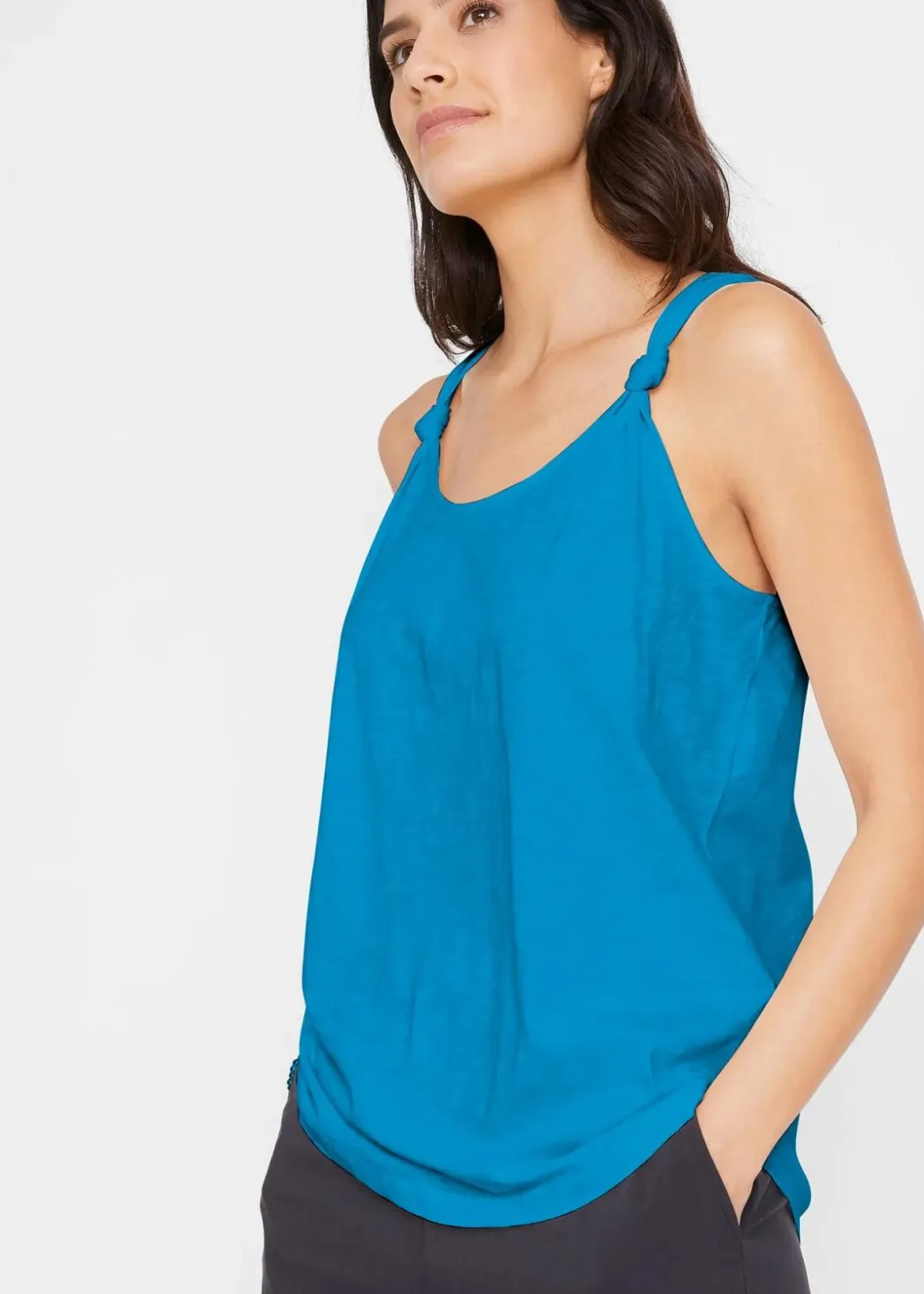 Damen bonprix Shirts & Tops|Baumwoll Top mit Knotendetails
