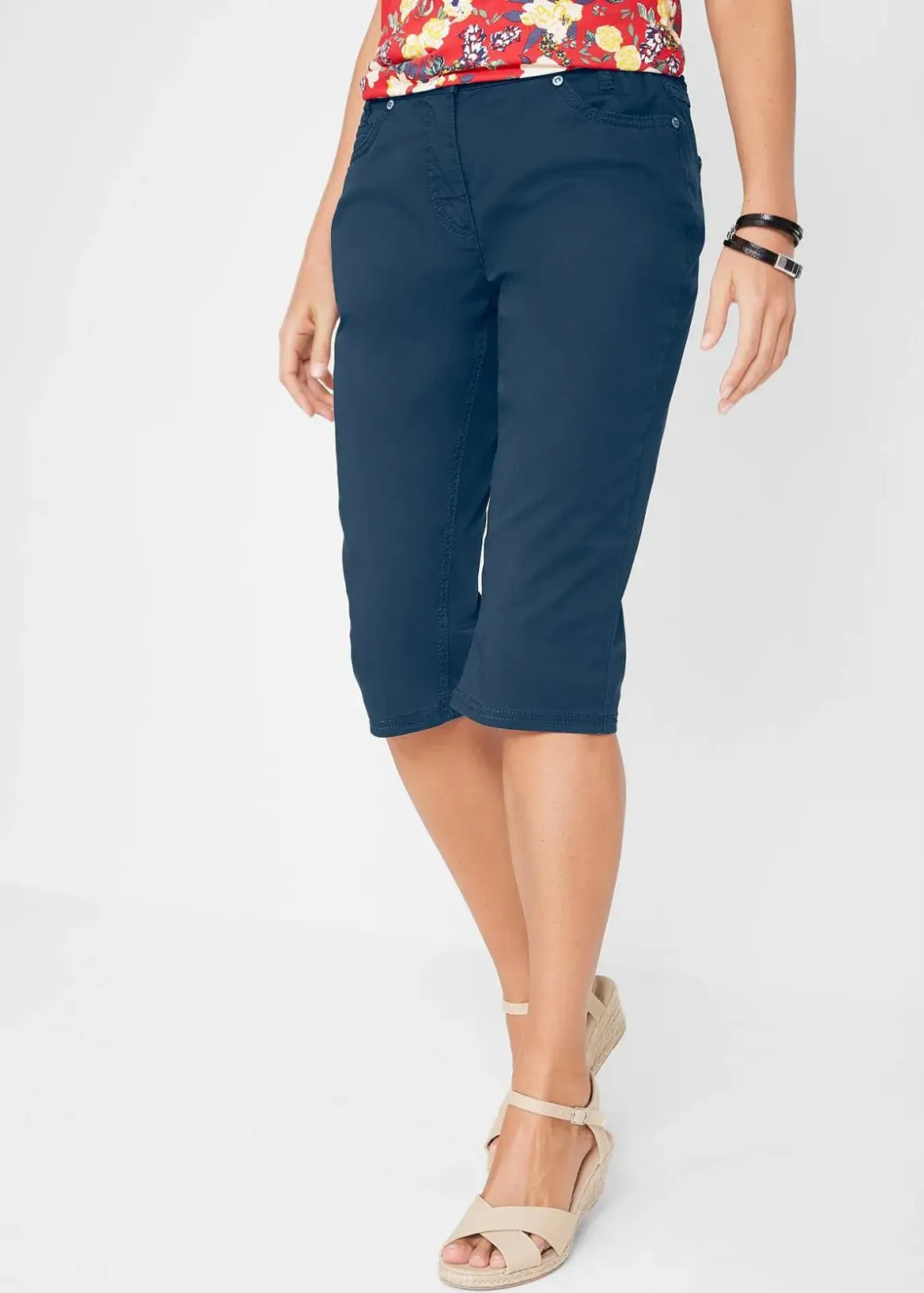 Damen bonprix Bekleidung·Outdoorbekleidung|Bekleidung·Kleider|Baumwoll-Bermuda mit Bequembund