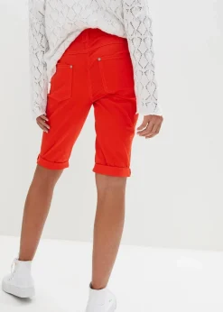 Damen bonprix Hosen|Shorts|Baumwoll-Bermuda mit Bequembund