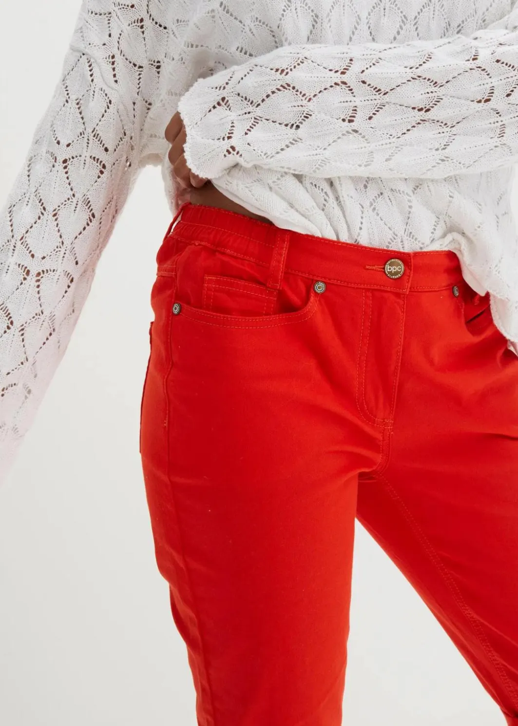 Damen bonprix Hosen|Shorts|Baumwoll-Bermuda mit Bequembund