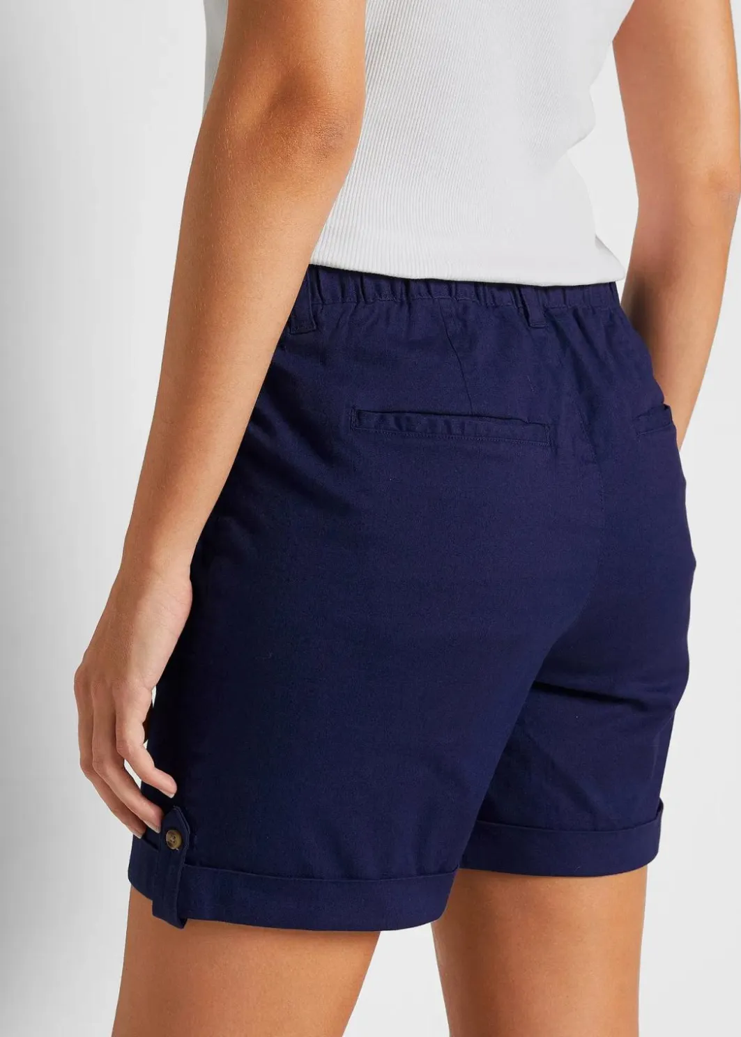New Baumwoll-Bermuda mit Gummibund Damen Hosen|Shorts