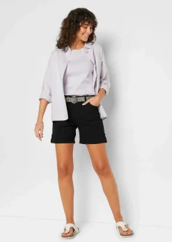 Damen bonprix Hosen|Shorts|Baumwoll-Bermuda mit Gummibund