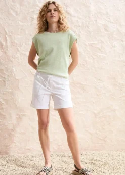 Damen bonprix Hosen|Shorts|Baumwoll-Bermuda mit Gummibund