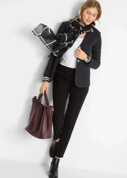New Baumwoll-Blazer mit gestreiften Details Damen Bekleidung·Basics|Blazer