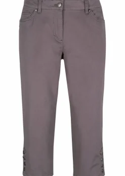 Damen bonprix Bekleidung·Kleider|Hosen|Baumwoll-Capri-Hose mit Bequembund und Knöpfen