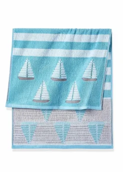 bonprix Handtücher|Baumwollhandtuch mit Bootmotiv