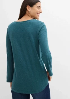Hot Baumwoll-Henleyshirt mit Knopfleiste Damen Shirts & Tops