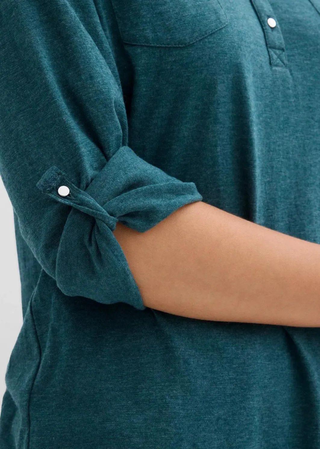 Hot Baumwoll-Henleyshirt mit Knopfleiste Damen Shirts & Tops