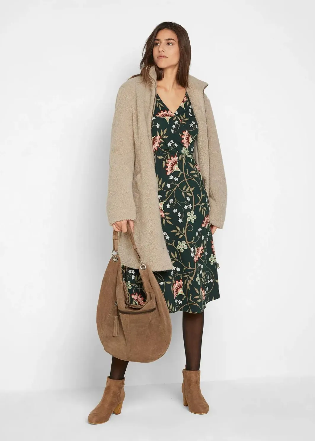 Sale Baumwoll-Jerseykleid in Wickeloptik Damen Bekleidung·Pullover & Strickjacken|Kleider