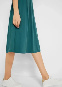 Damen bonprix Kleider|Bekleidung·Pullover & Strickjacken|Baumwoll-Jerseykleid, Midilänge