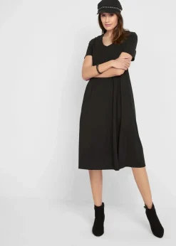 Sale Baumwoll-Jerseykleid, Midilänge Damen Bekleidung·Pullover & Strickjacken|Kleider