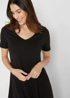 Sale Baumwoll-Jerseykleid, Midilänge Damen Bekleidung·Pullover & Strickjacken|Kleider