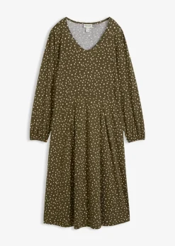 Hot Baumwoll-Jerseykleid, Midilänge Damen Bekleidung·Pullover & Strickjacken|Kleider