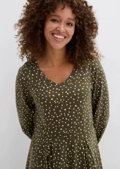 Hot Baumwoll-Jerseykleid, Midilänge Damen Bekleidung·Pullover & Strickjacken|Kleider