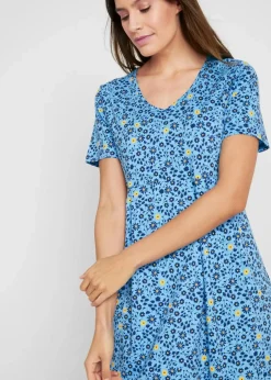 Outlet Baumwoll-Jerseykleid, Midilänge Damen Kleider|Bekleidung·Pullover & Strickjacken