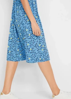 Outlet Baumwoll-Jerseykleid, Midilänge Damen Kleider|Bekleidung·Pullover & Strickjacken