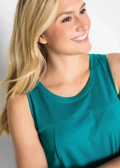 Damen bonprix Kleider|Bekleidung·Pullover & Strickjacken|Baumwoll-Jerseykleid mit Taschen