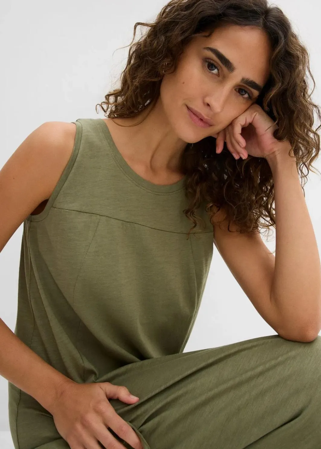 Clearance Baumwoll-Jerseykleid mit Taschen Damen Bekleidung·Pullover & Strickjacken|Kleider