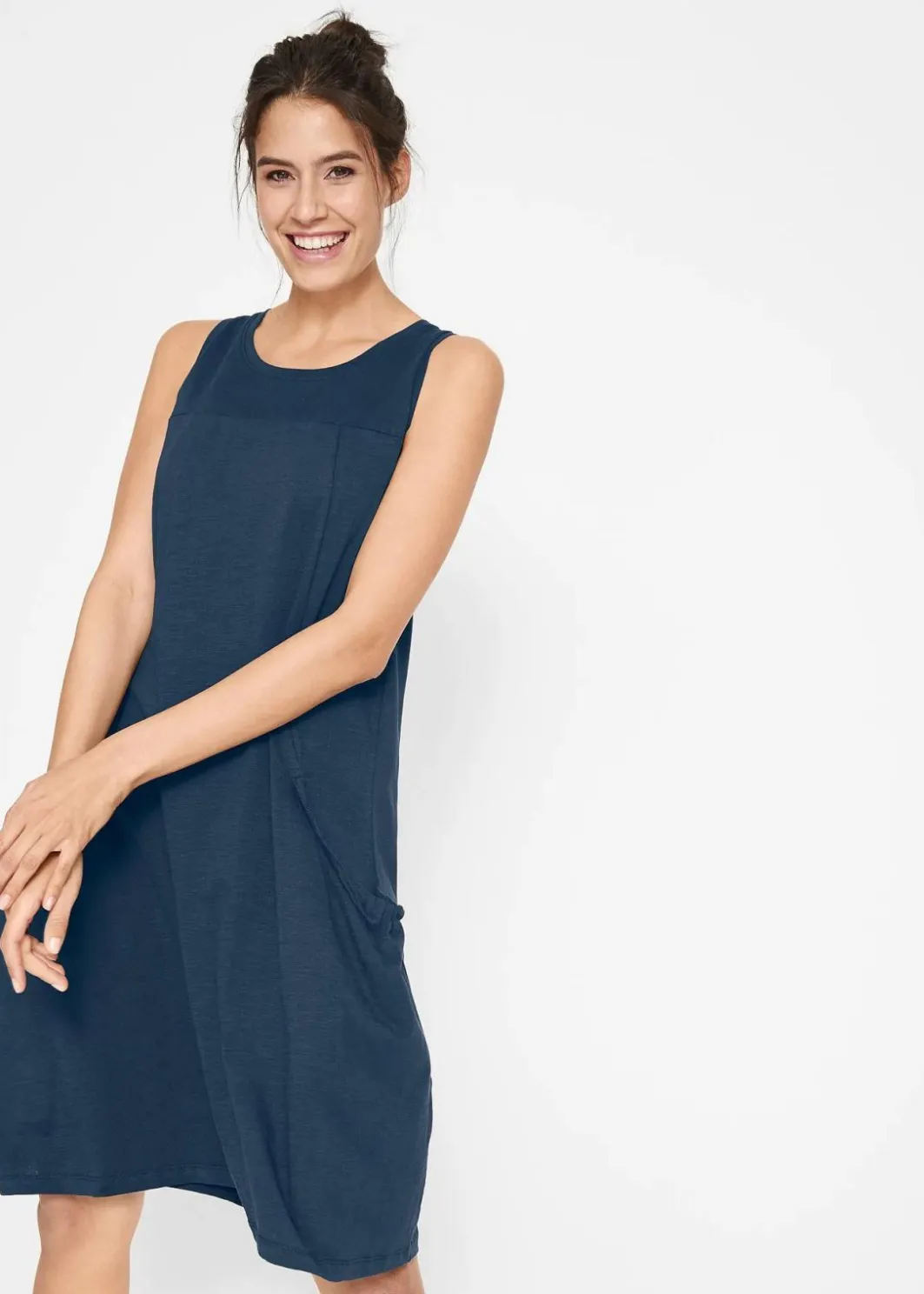 Damen bonprix Bekleidung·Pullover & Strickjacken|Kleider|Baumwoll-Jerseykleid mit Taschen