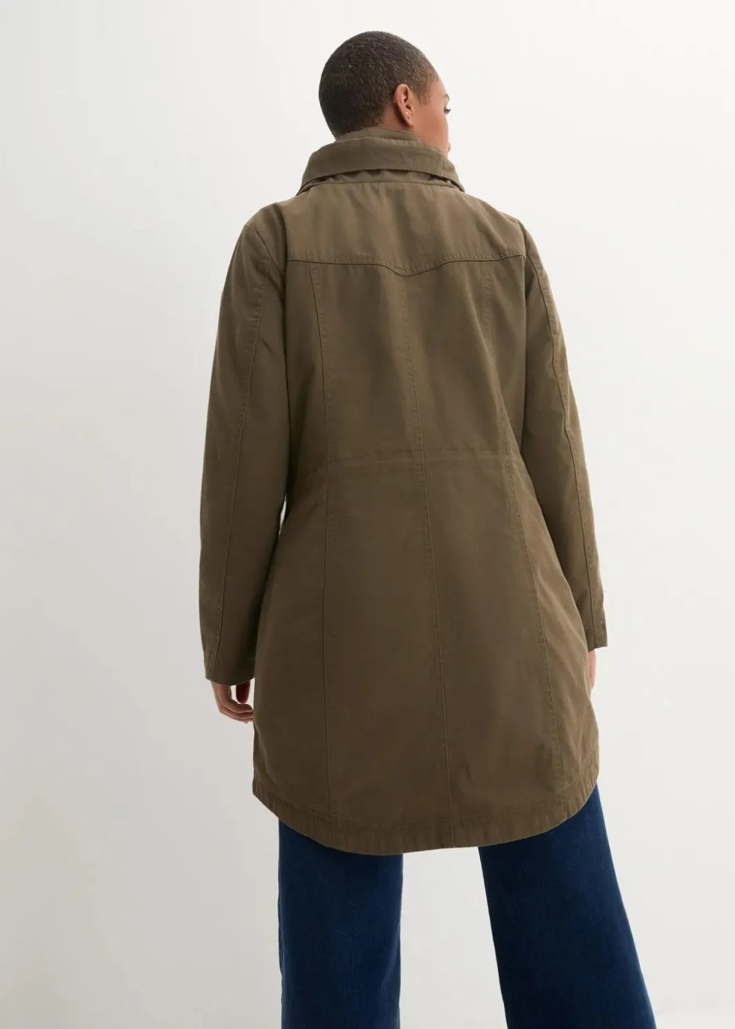Discount Baumwoll-Kurzparka mit Stehkragen, talliert Damen Jacken & Mäntel|Bekleidung·Hosen