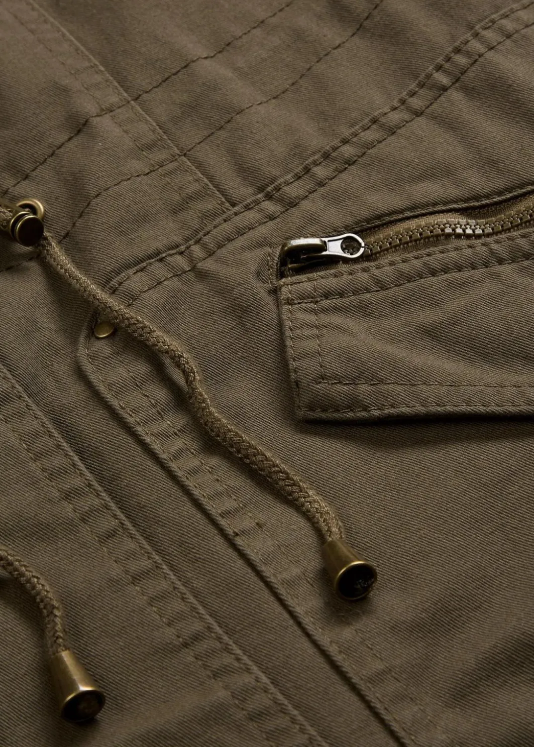 Discount Baumwoll-Kurzparka mit Stehkragen, talliert Damen Jacken & Mäntel|Bekleidung·Hosen