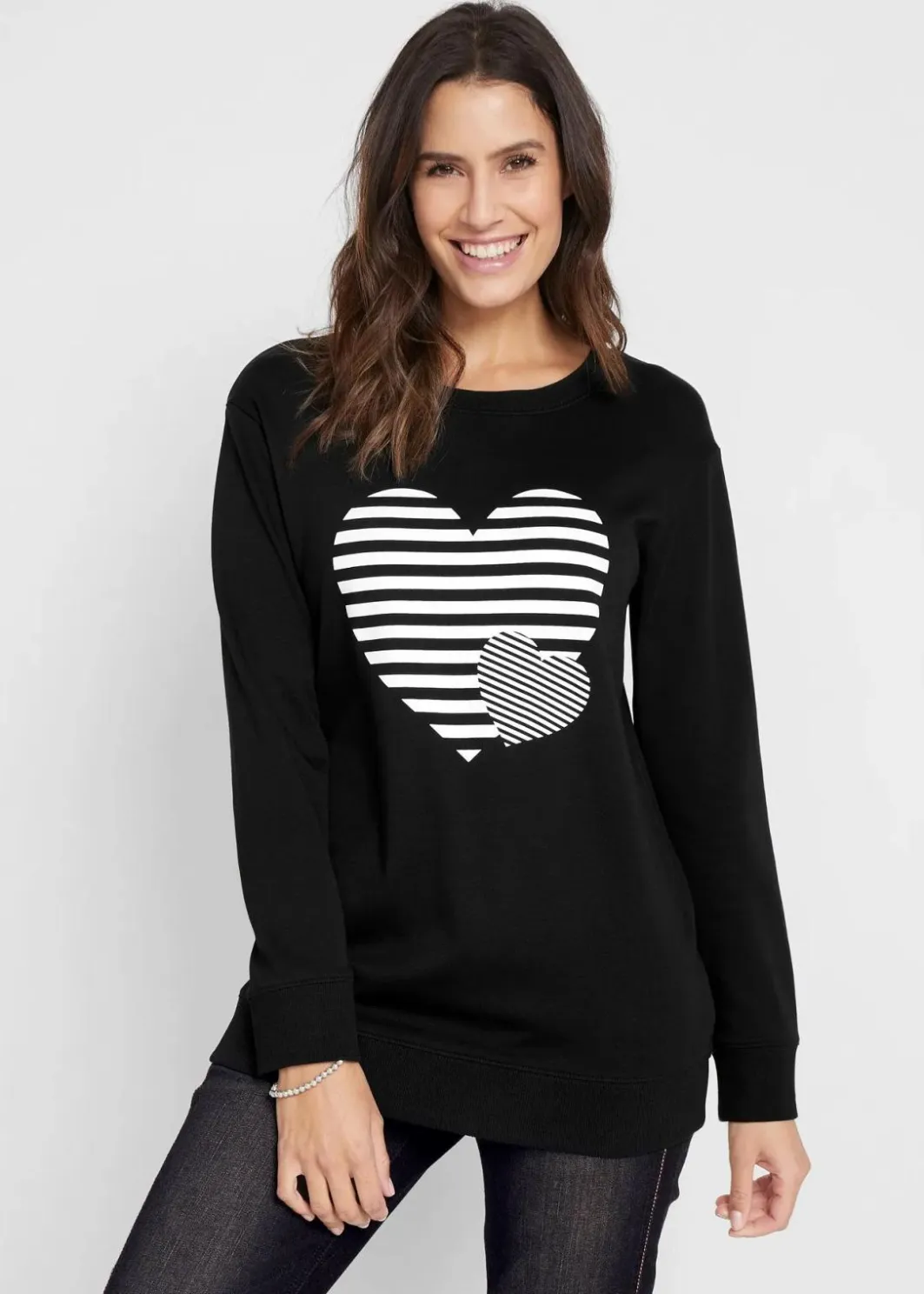 Sale Baumwoll-Langarmshirt, bedruckt Damen Shirts & Tops