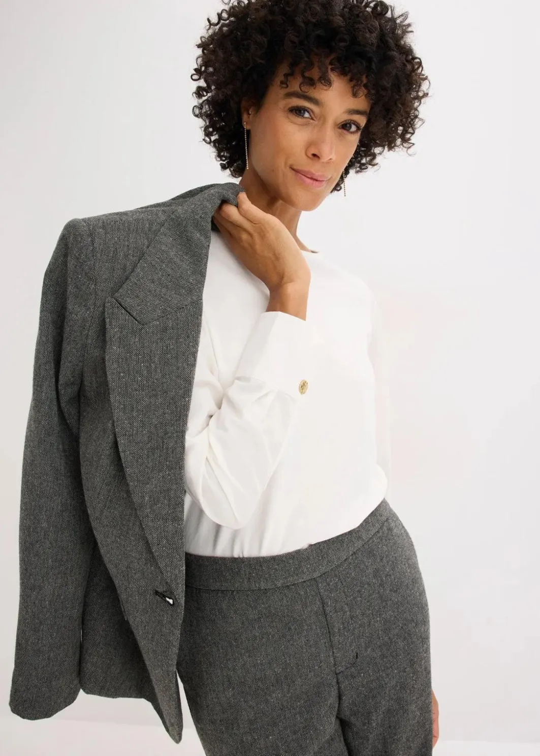 Damen bonprix Shirts & Tops|Baumwoll-Langarmshirt mit Ärmeln aus Popeline