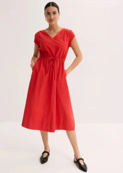Online Baumwoll-Popeline Kleid mit variablem Zugband Damen Kleider|Bekleidung·Pullover & Strickjacken