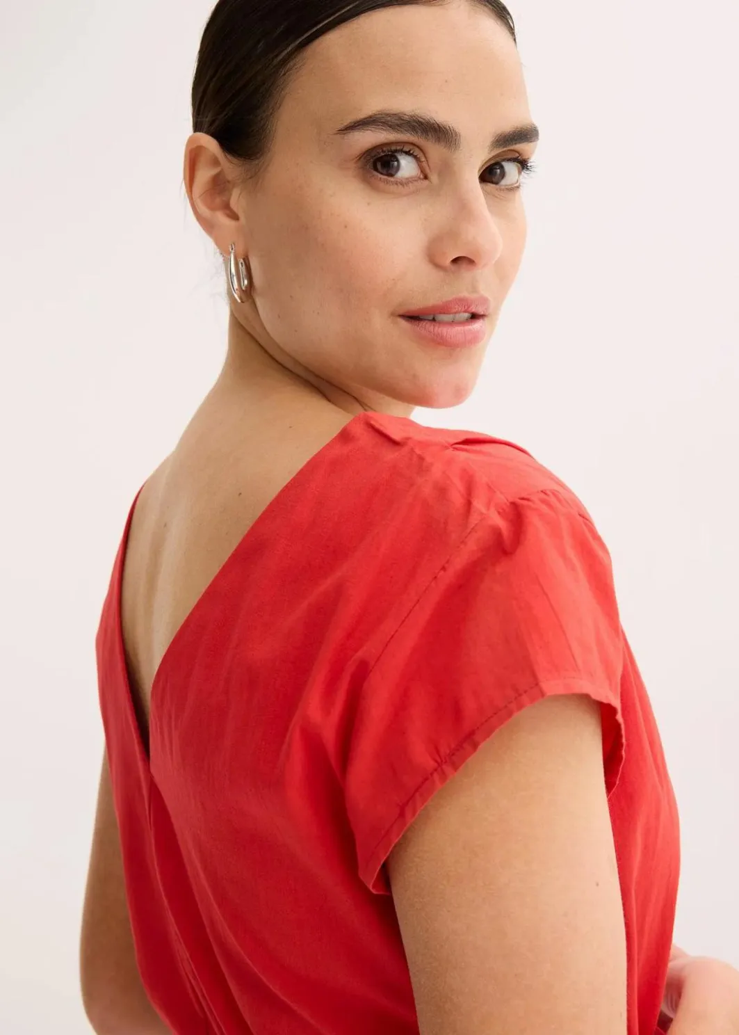Online Baumwoll-Popeline Kleid mit variablem Zugband Damen Kleider|Bekleidung·Pullover & Strickjacken