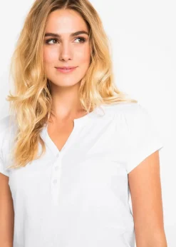 Damen bonprix Shirts & Tops|Baumwoll-Shirt, Kurzarm