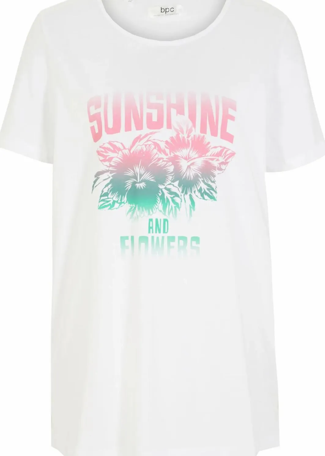Outlet Baumwoll-Shirt mit Druck, Kurzarm Damen Shirts & Tops|Nachhaltigere Materialien
