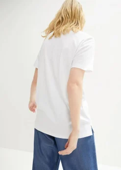 Outlet Baumwoll-Shirt mit Druck, Kurzarm Damen Shirts & Tops|Nachhaltigere Materialien